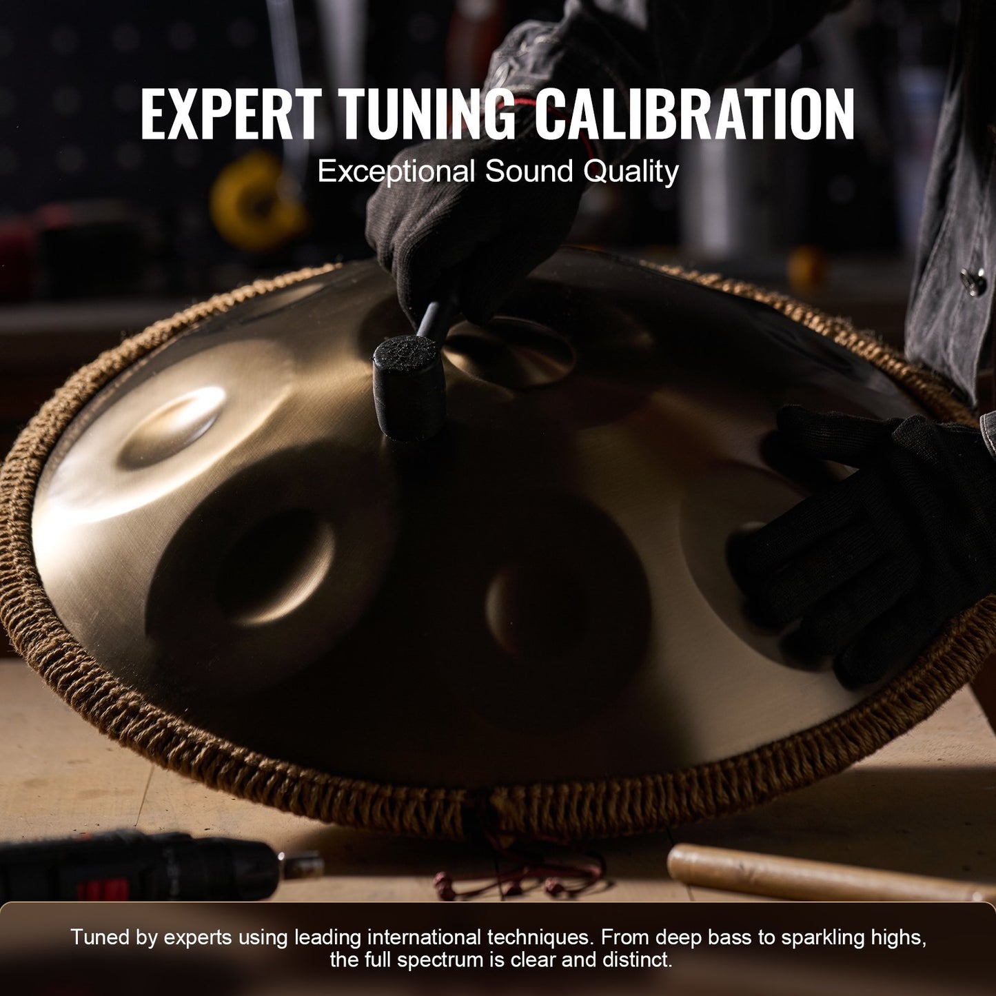 Handpan Drum 22 in 10 notes D minor Handpan Drum Instrument with Template