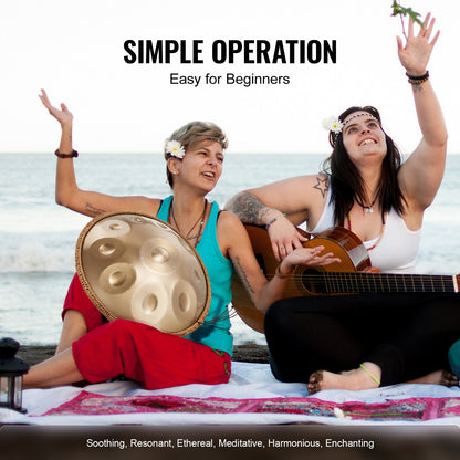 Handpan Drum 22 in 10 notes D minor Handpan Drum Instrument with Template