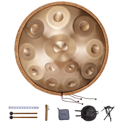 Handpan Trumma 22 i 12 toner D-moll Handtruminstrument med mall