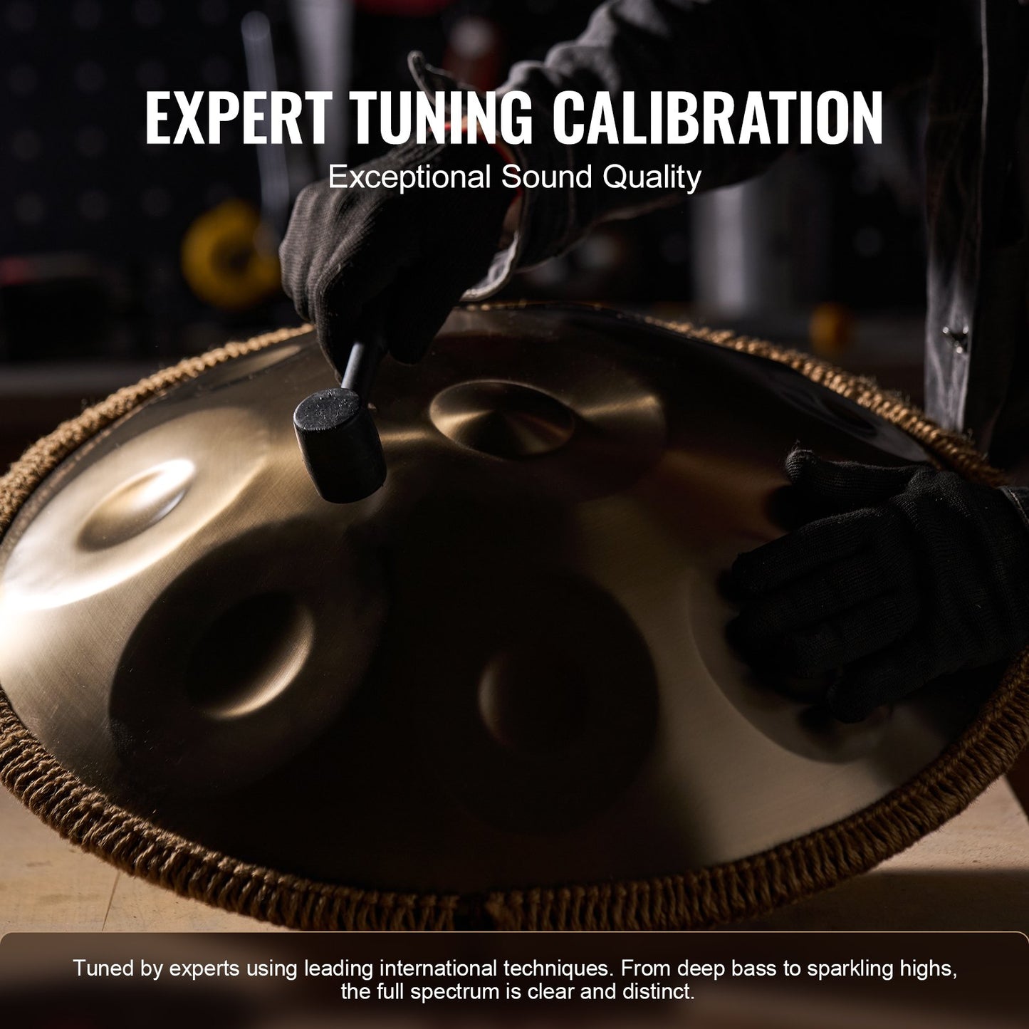 Handpan Trumma 22 in 9 Notes D Minor Steel Handtrumma med klubbor för vuxna