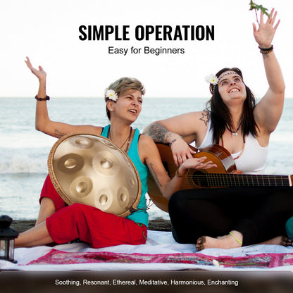 Handpan Trumma 22 in 9 Notes D Minor Steel Handtrumma med klubbor för vuxna