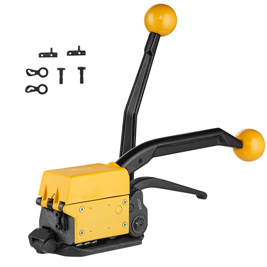 Steel Strapping Tool for 1/2"-3/4" Width, 3-in-1 (Stretcher, Presser, Cutter) Manual Belt Packaging Strapping Machine Packaging Metal Steel Strapping Strapping Tool Machine for Stainless Steel Straps