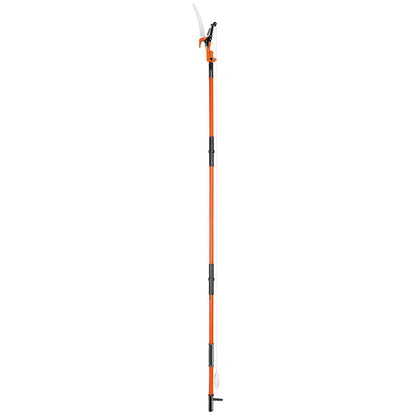Manual Pole Saw, 7.3-27ft Extendable Tree Pruner, Sharp Steel Blade and Scissors High Branch Trimming, Branch Trimmer with 8 Lightweight Fiberglass Handles, for Palm and Shrub Pruning