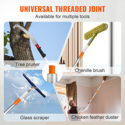 Manual Pole Saw, 4.6-9.8ft Extendable Tree Pruner, Sharp Steel Blade for Trimming High Branches, Manual Branch Trimmer with Lightweight Aluminum Alloy Handle, for Pruning Palm Trees and Shrubs
