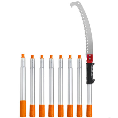 Manual Pole Saw, 4.6-9.8ft Extendable Tree Pruner, Sharp Steel Blade for Trimming High Branches, Manual Branch Trimmer with Lightweight Aluminum Alloy Handle, for Pruning Palm Trees and Shrubs