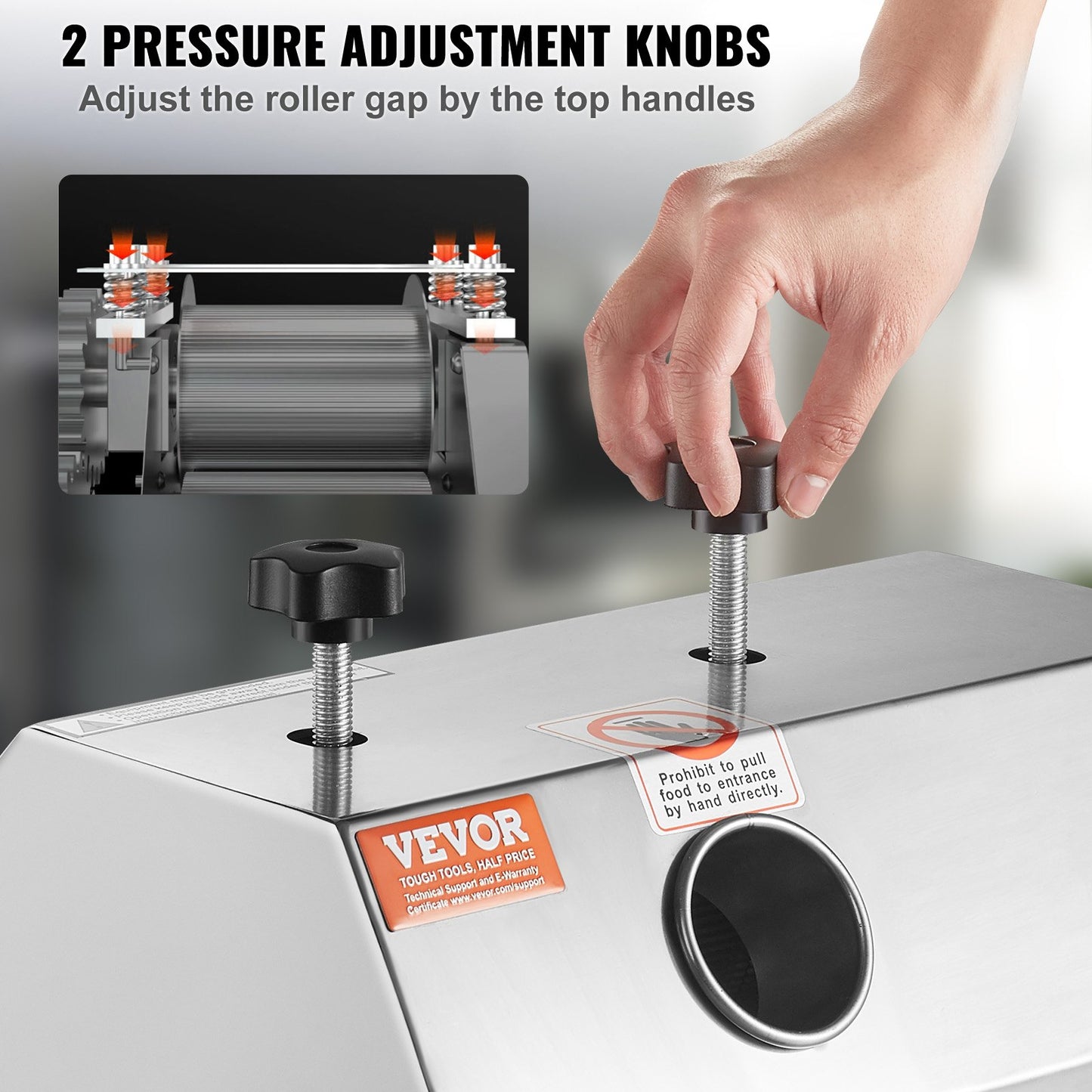 Kommersiell sockerrörsjuicermaskin 110LBS/H Utgång 3 rullar 2,4" inlopp