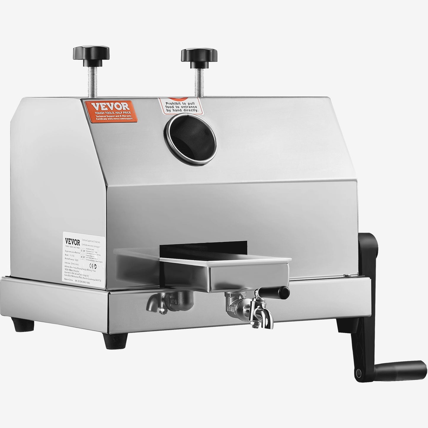 Kommersiell sockerrörsjuicermaskin 110LBS/H Utgång 3 rullar 2,4" inlopp