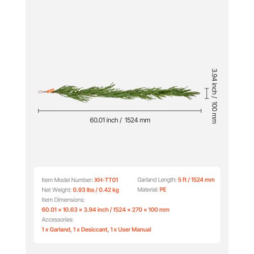 Artificial Norfolk Christmas Garland 1.5m Mantel Christmas Decoration | EU