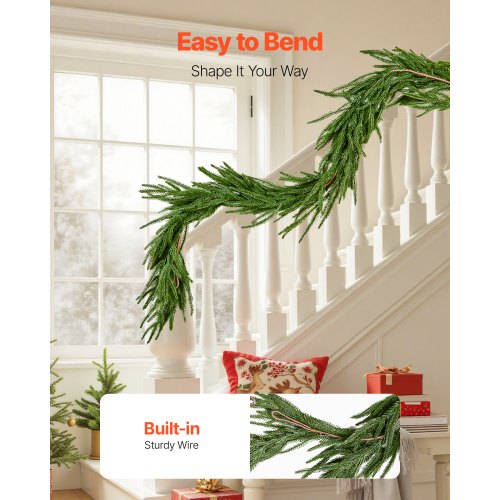 Artificial Norfolk Christmas Garland 1.8m Mantel Christmas Decoration | EU