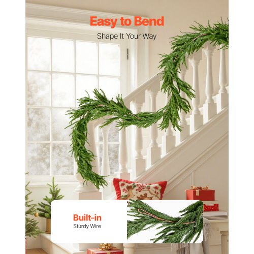Artificial Norfolk Christmas Garland 2.7m Mantel Christmas Decoration | EU