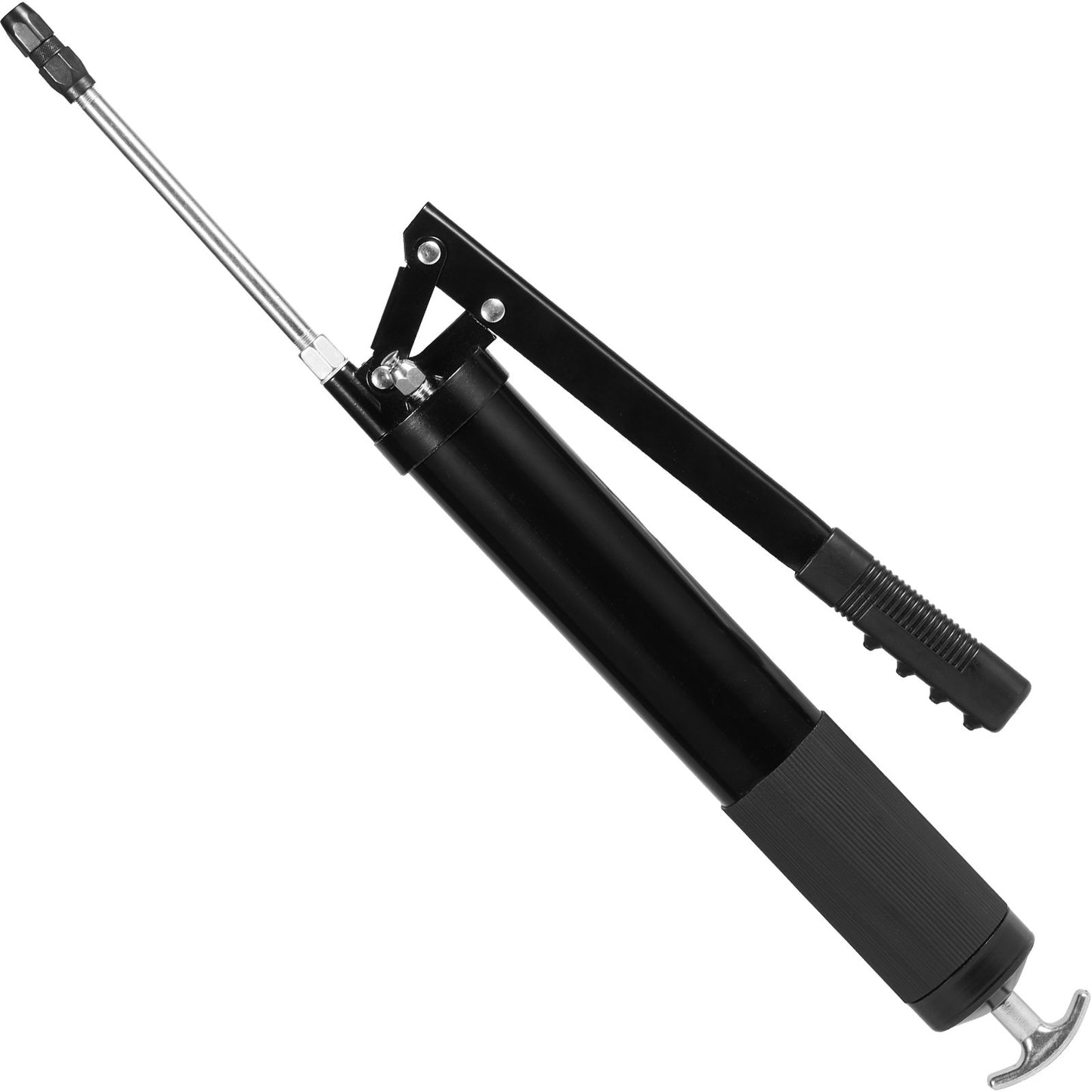 Fettpistol, 10000 PSI Max. Arbetstryck, 20 OZ / 600 CC Kapacitet Heavy Duty Spak Action Grease Gun Kit, inkluderar 18,5 tum flexibel slang, 2 svarta platta kopplingar och 1 raka metallrör