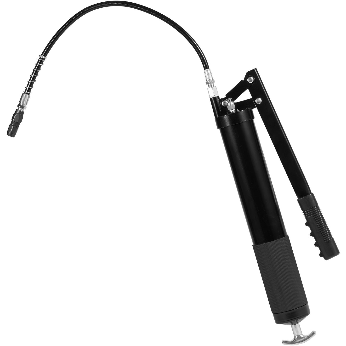 Fettpistol, 10000 PSI Max. Arbetstryck, 20 OZ / 600 CC Kapacitet Heavy Duty Spak Action Grease Gun Kit, inkluderar 18,5 tum flexibel slang, 2 svarta platta kopplingar och 1 raka metallrör