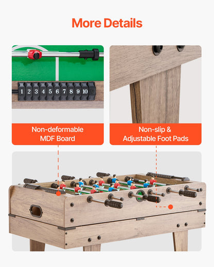 82 cm Air Hockey Table 4-in-1 Combo Game Table Football Ping Pong Billiards