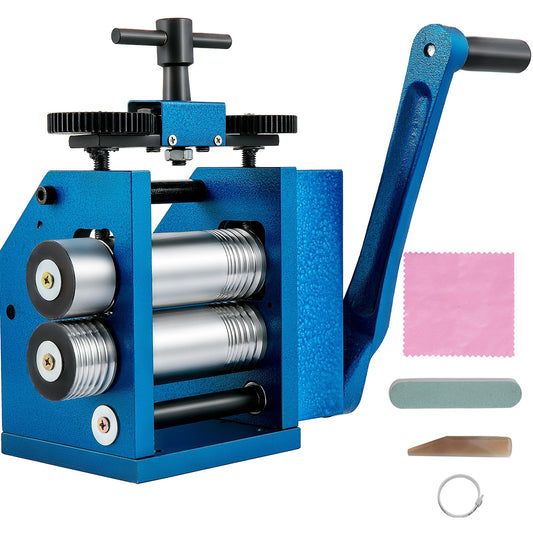 Rolling mill 4.4"/112 mm Jewelry rolling mill Machine ratio 1:2.5 Wire rolling mill 0.1-7 mm Press thickness Manual combination rolling mill for jewelry Sheet Square semicircle circle pattern