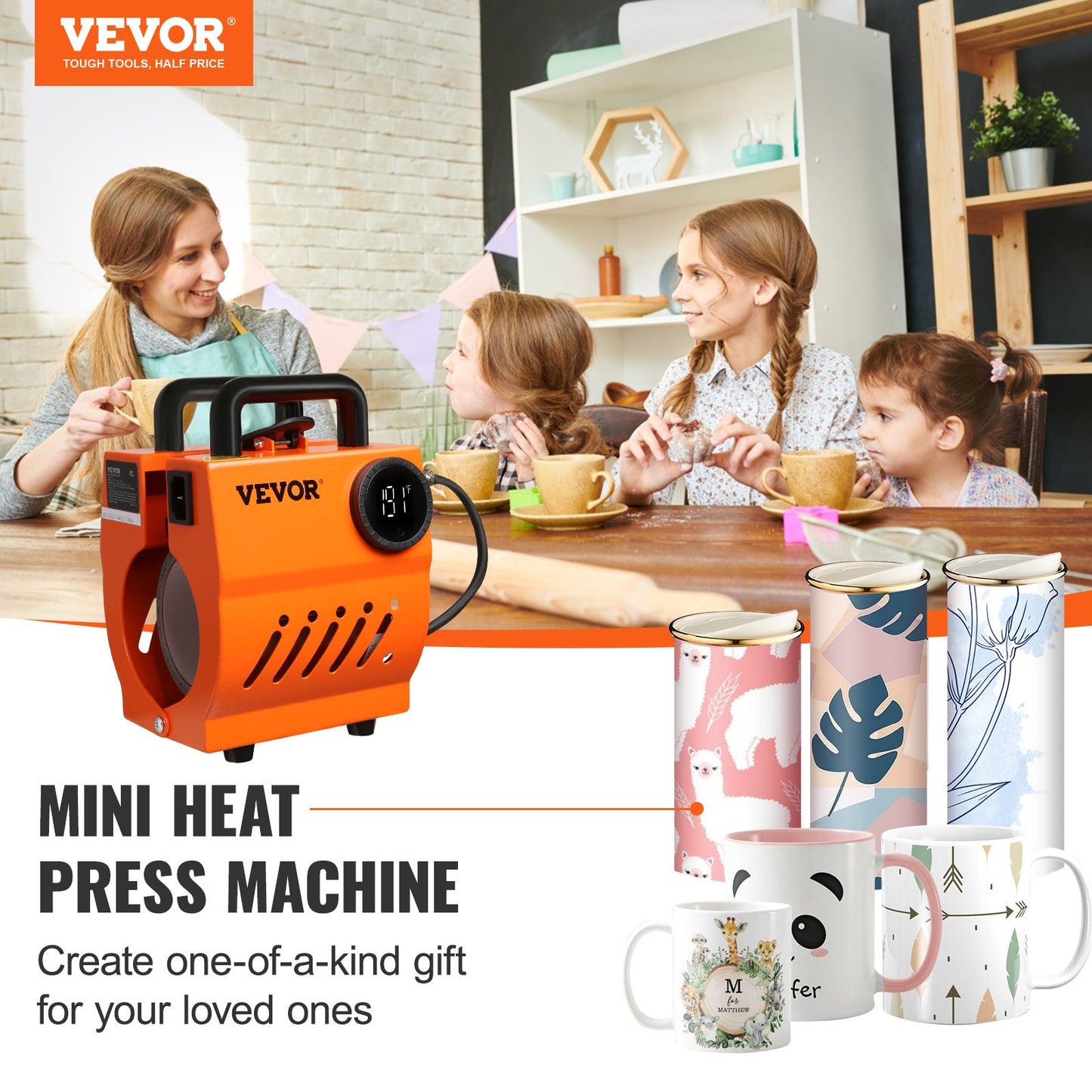 Tassen-Wärmepresse, Mini-Tassenpresse, DIY-Sublimationsrohlinge, 11–15 oz, Kaffeetassen, Trinkgläser, Hand-Leichtpresse als Weihnachtsgeschenk