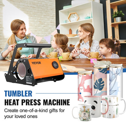 Mug Heat Press, 30 oz Tumbler Heat Press Machine, Sublimation Transfer 11-15oz 16-25oz 30oz Raka Skinny Tumblers, Cup Heat Press med värmebeständiga handskar och tejp, DIY keramiska muggar Koppar Glasögon