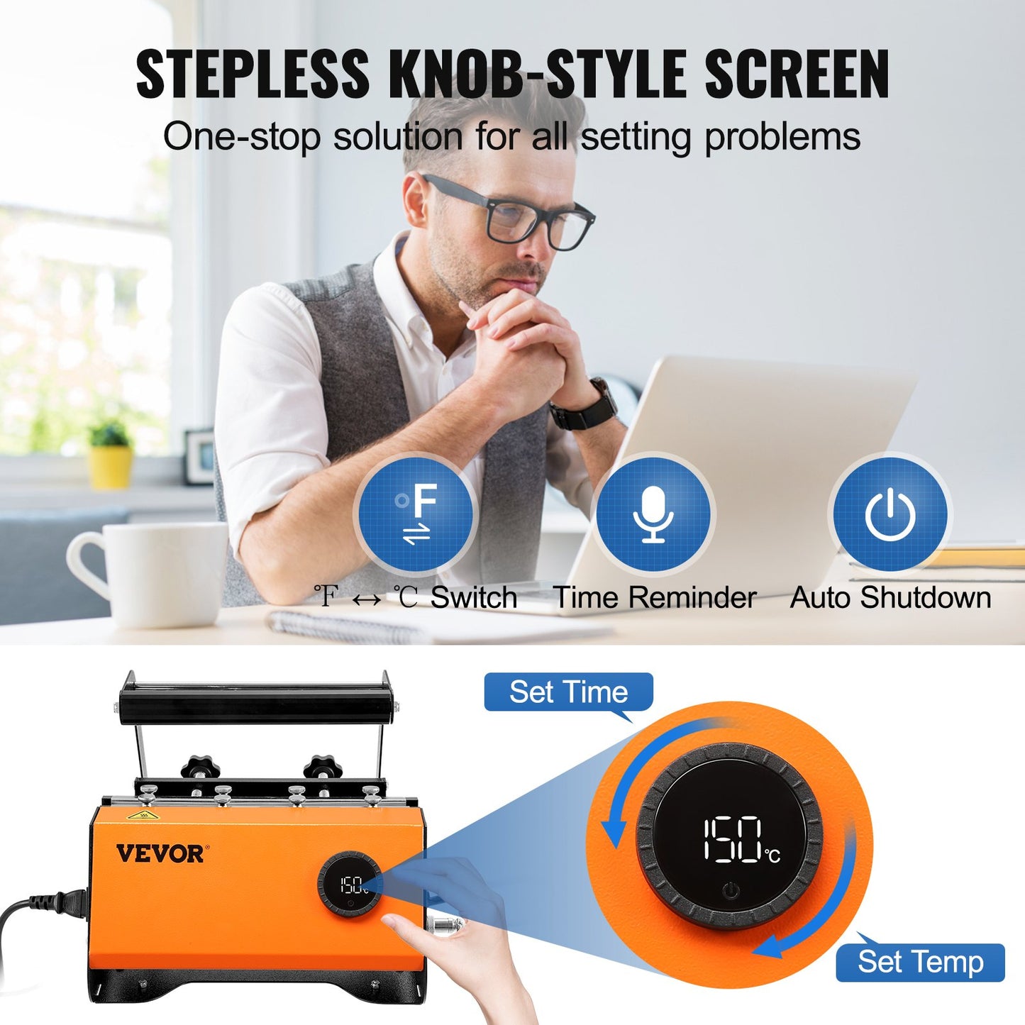 Mug Heat Press, 30 oz Tumbler Heat Press Machine, Sublimation Transfer 11-15oz 16-25oz 30oz Raka Skinny Tumblers, Cup Heat Press med värmebeständiga handskar och tejp, DIY keramiska muggar Koppar Glasögon