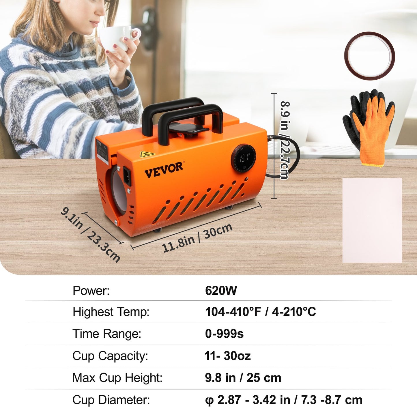 Mugg Värmepress Tumbler Värmepress Maskin Sublimering Ämnen 11-15oz 30oz