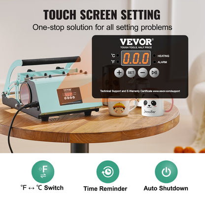 Tumbler Heat Press Machine 11-30oz Mugg Press Sublimation Tumblers Grön