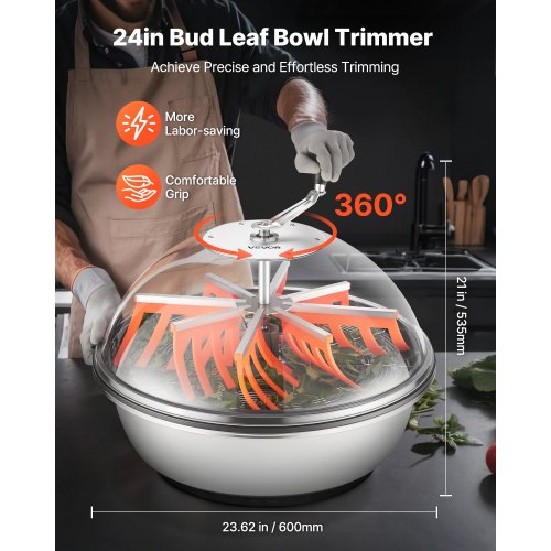 knoppbladsskåltrimmer, 600 mm manuell knopptrimmer, med vassa blad i rostfritt stål, visuell skärning, våt- och torrskärmaskin för hydroponisk skärning, vriden spinnskärning för växter, blad, knoppar och blommor |  EU