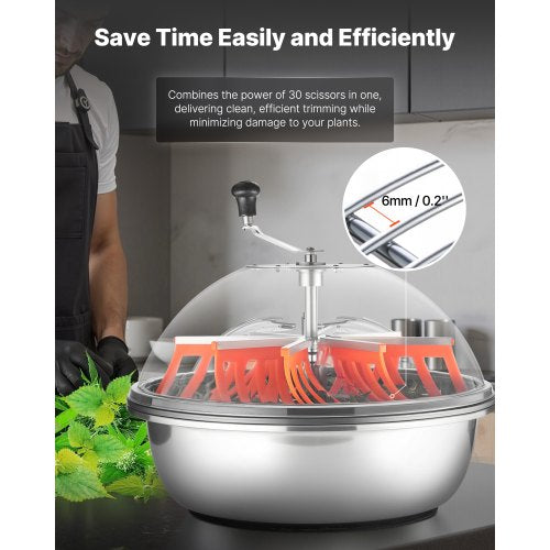 knoppbladsskåltrimmer, 600 mm manuell knopptrimmer, med vassa blad i rostfritt stål, visuell skärning, våt- och torrskärmaskin för hydroponisk skärning, vriden spinnskärning för växter, blad, knoppar och blommor |  EU