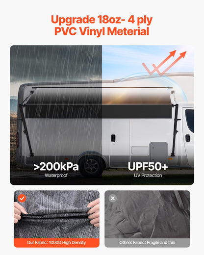 20' RV Replacement Awning Manual Trailer Awning for Most DC12V RVs