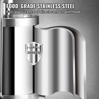 Sausage Stuffer, 2.5LBS/1.5L Capacity, 304 Stainless Steel Vertical Sausage Stuffer, Sausage Filling Machine with 3 Filling Tubes, Suction Base and Manual Crank for Home or Commercial Use