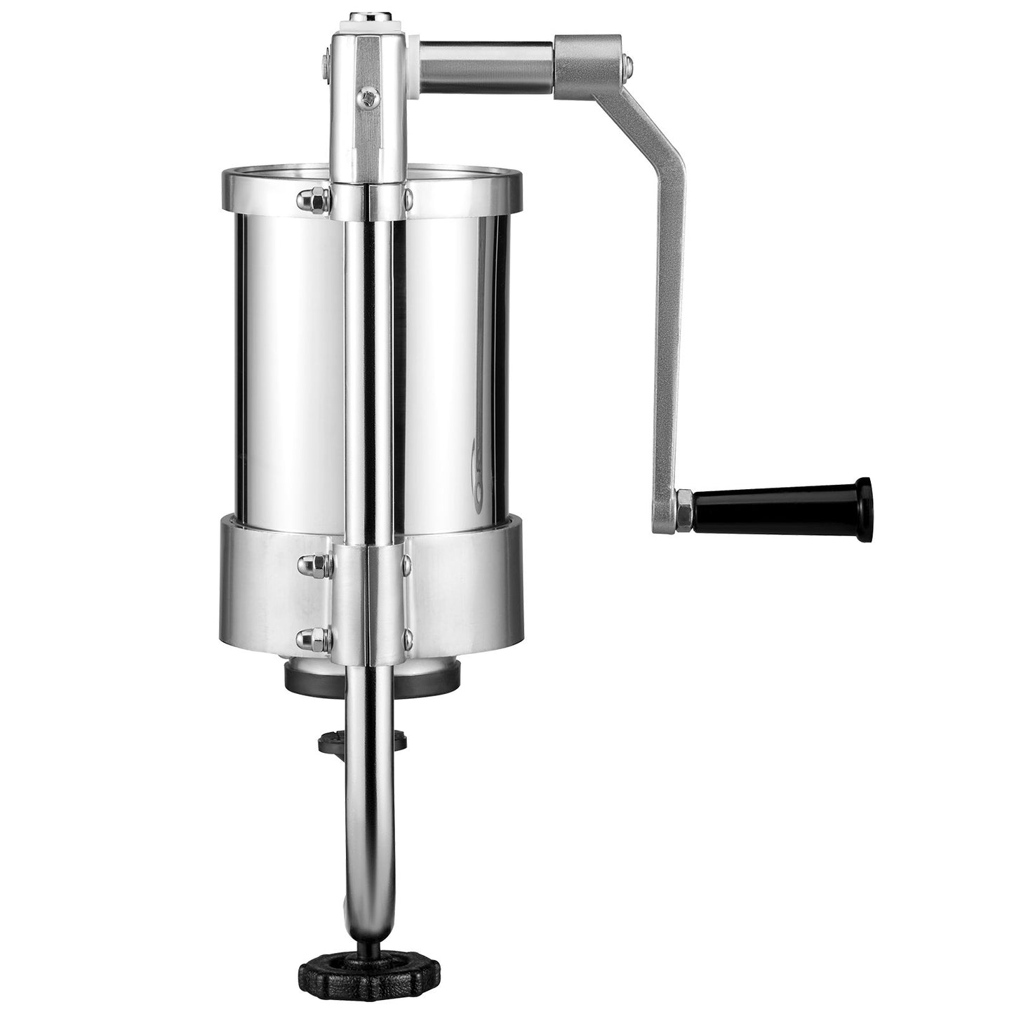 Sausage Stuffer, 2.5LBS/1.5L Capacity, 304 Stainless Steel Vertical Sausage Stuffer, Sausage Filling Machine with 3 Filling Tubes, Suction Base and Manual Crank for Home or Commercial Use