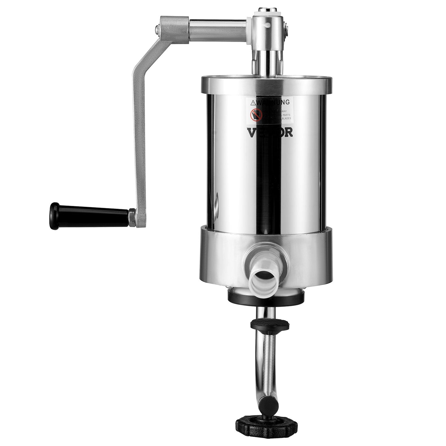 Sausage Stuffer, 2.5LBS/1.5L Capacity, 304 Stainless Steel Vertical Sausage Stuffer, Sausage Filling Machine with 3 Filling Tubes, Suction Base and Manual Crank for Home or Commercial Use