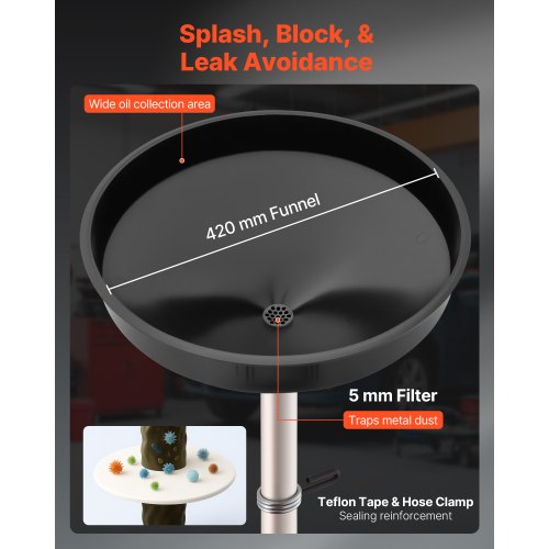 68L spilloljeavtappningstank, industriell vätskeavtappningstank med justerbar tratthöjd, bärbar oljetömningstank med hjul, dränering av vätskebränsle för bilverkstäder, garage, röd |  EU