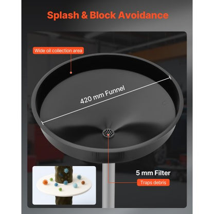 30L spilloljeavtappningstank, industriell vätskeavtappningstank med justerbar tratthöjd, bärbar oljetråg med hjul, dränering av vätskebränsle för bilverkstäder, garage, röd |  EU