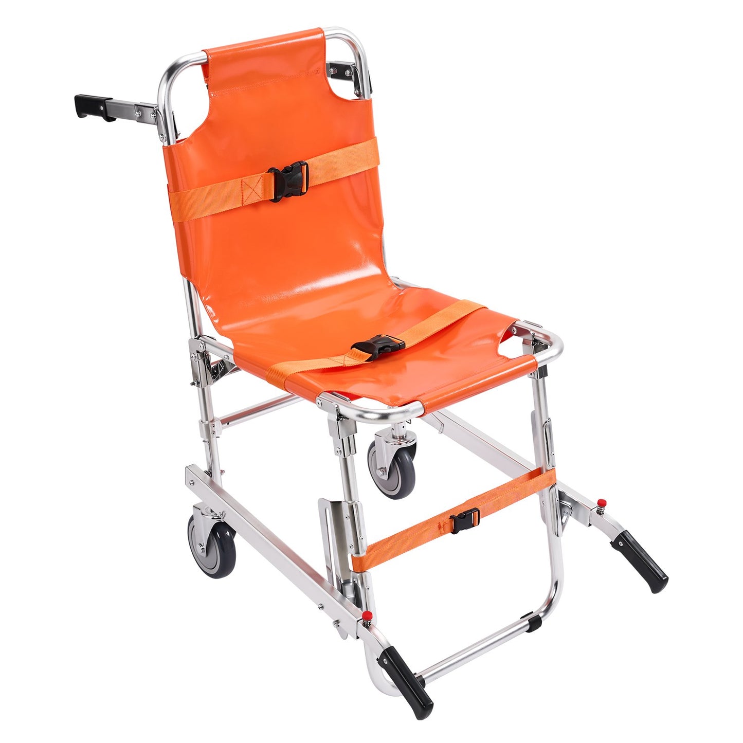 EMS trappstol, 350 lbs lastkapacitet, hopfällbar aluminium nödtrappklättringsrullstol med 2 hjul, bärbar trappliftsstol Ambulansbrandman Evakuering Användning för äldre, funktionshindrade