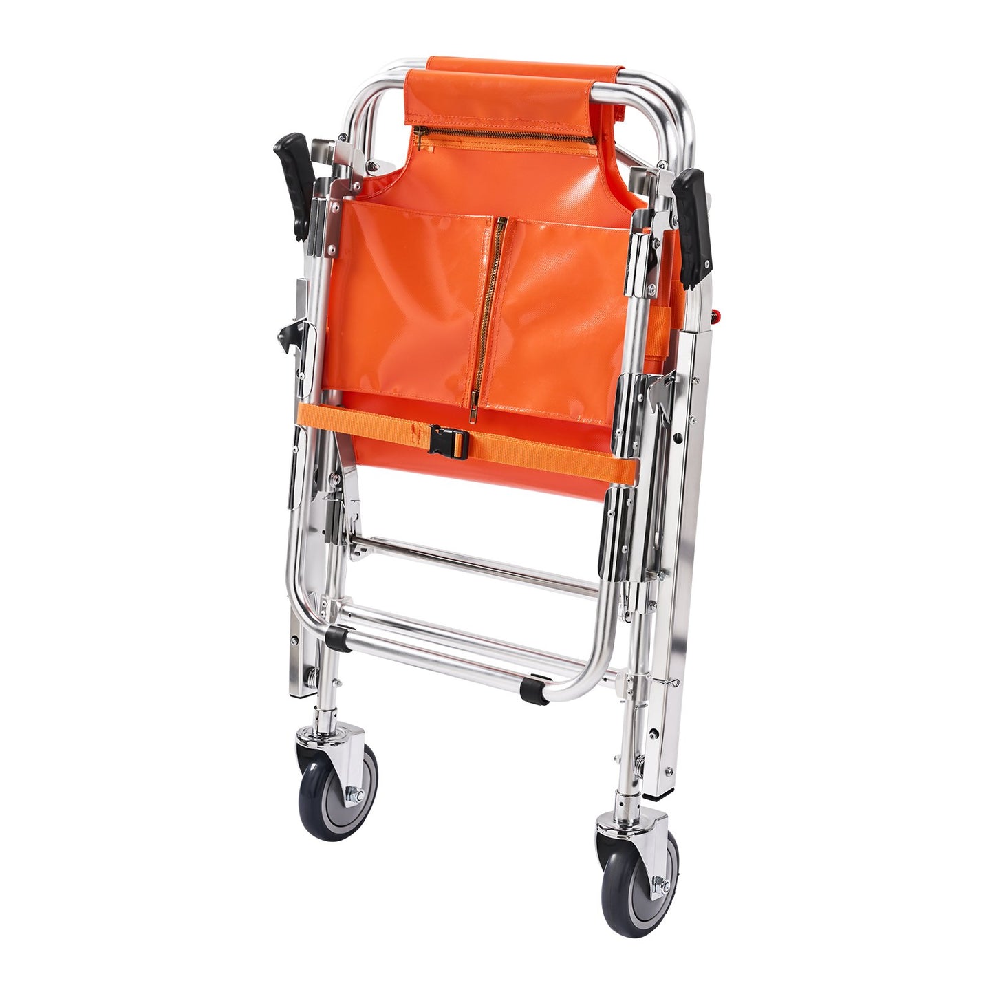EMS trappstol, 350 lbs lastkapacitet, hopfällbar aluminium nödtrappklättringsrullstol med 2 hjul, bärbar trappliftsstol Ambulansbrandman Evakuering Användning för äldre, funktionshindrade