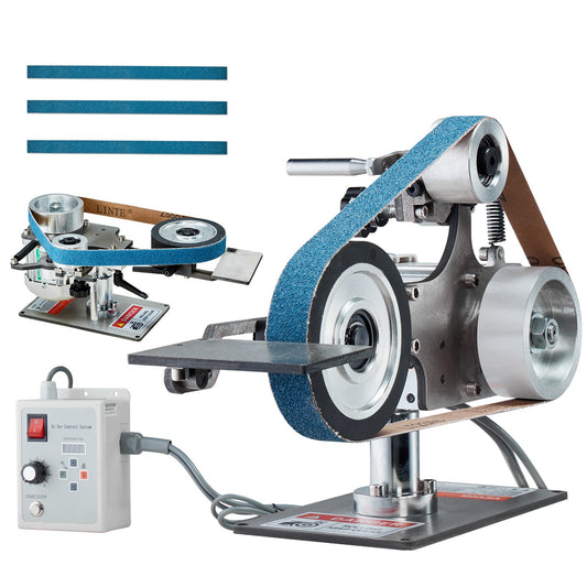 Bandslipmaskin 30 x 1-tums variabel hastighet med VFD 2 slipformar