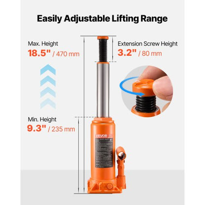 Hydraulic Bottle Jack High Lift Jack 10 Ton (22046 lbs) Car Repair | EU