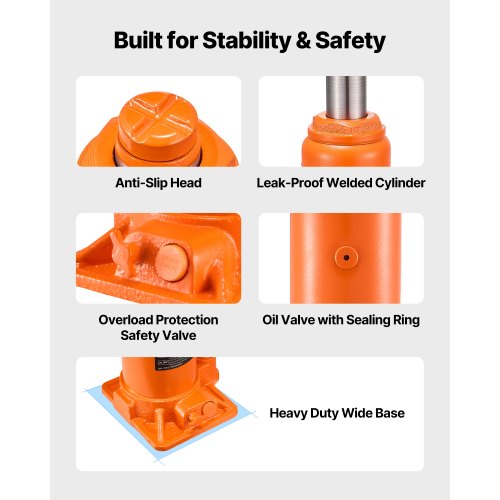 Hydraulic Bottle Jack High Lift Jack 10 Ton (22046 lbs) Car Repair | EU