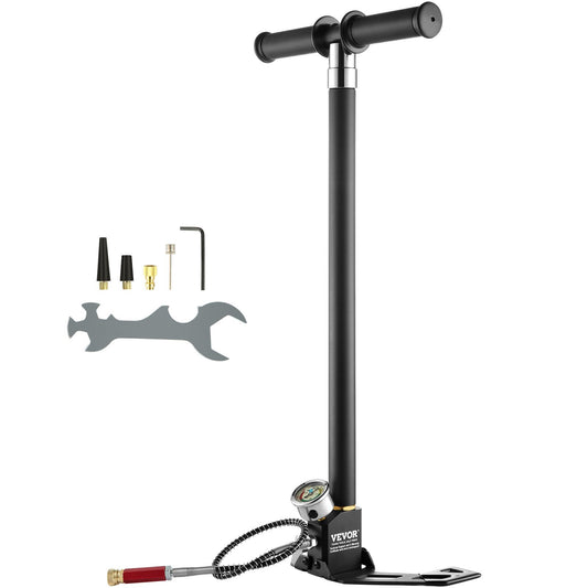 PCP-handpump, 4-stegs, 30Mpa 4500 PSI högtrycks-PCP luftgevärspåfyllningsbygelpump med olje-fuktfilter tryckmätare, rostfritt stål för luftgevär Scuba Tank Paintball fyllningsdäck