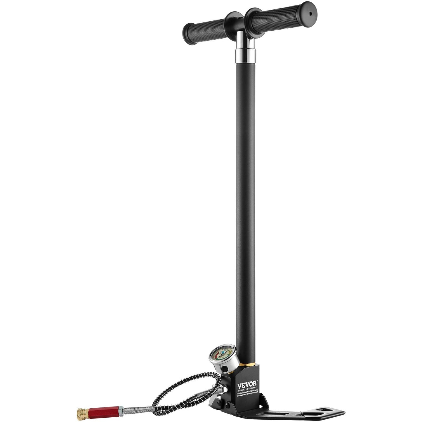 PCP-Handpumpe, 4-stufig, 30 MPa 4500 PSI Hochdruck-PCP-Luftgewehr-Füllklemmpumpe mit Öl-Feuchtigkeitsfilter-Druckmesser, Edelstahl zum Befüllen von Luftgewehr-Tauchflaschen, Paintball-Reifen