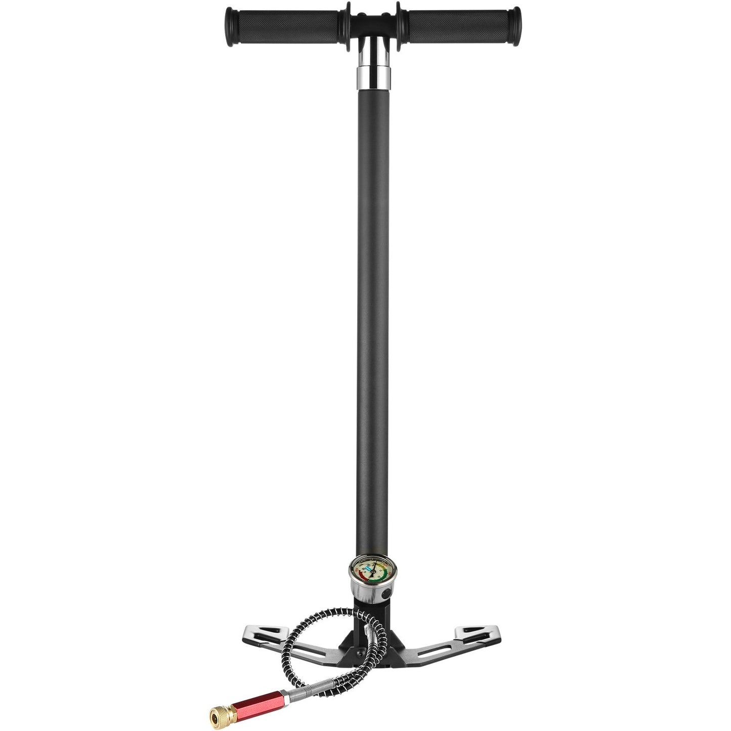 PCP-Handpumpe, 4-stufig, 30 MPa 4500 PSI Hochdruck-PCP-Luftgewehr-Füllklemmpumpe mit Öl-Feuchtigkeitsfilter-Druckmesser, Edelstahl zum Befüllen von Luftgewehr-Tauchflaschen, Paintball-Reifen