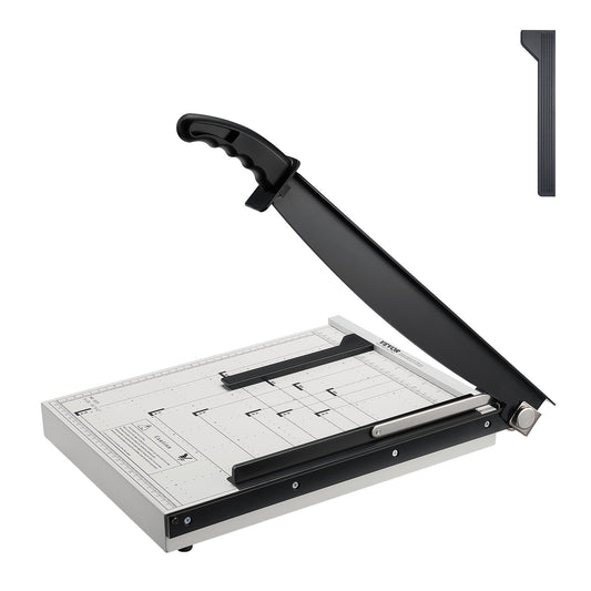 Pappersskärare, giljotintrimmer, 15" klipplängd, 16 arks kapacitet, kraftig giljotinpapperskärare med skyddsskena/bladlås för kartong/kartong, papperstrimmer för hemmakontorsskola