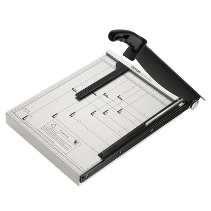 Pappersskärare, giljotintrimmer, 15" klipplängd, 16 arks kapacitet, kraftig giljotinpapperskärare med skyddsskena/bladlås för kartong/kartong, papperstrimmer för hemmakontorsskola