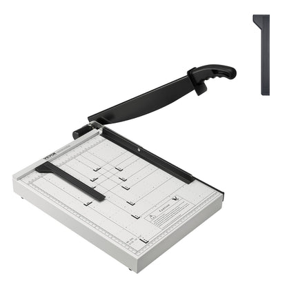 Pappersskärare, giljotintrimmer, 15" klipplängd, 16 arks kapacitet, kraftig giljotinpapperskärare med skyddsskena/bladlås för kartong/kartong, papperstrimmer för hemmakontorsskola