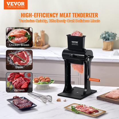 Commercial Meat Tenderizer, Heavy Duty Stainless Steel Meat Tenderizer, Quick and Easy Manual Kitchen Tool, 5.8" Feed Port for Beef, Turkey, Chicken, Pork, Steak and Fish