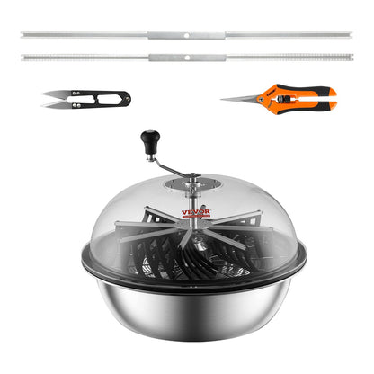 Leaf Bowl Trimmer, 24-inch Trimmer Bowl, Manual Bud Trimmer with Stainless Steel Blade for Twisted Spinning Cut, Clear Visibility Dome and Hand Pruner Included, for Cutting Leaves, Buds, Flowers