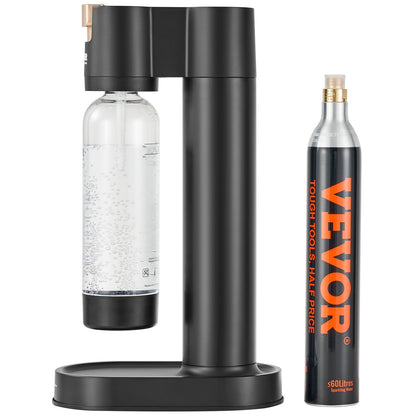 Sprudelwasserbereiter, Soda-Maschine zum Sprudeln zu Hause, Selterswasser-Starter-Set mit BPA-freier 1-Liter-PET-Flasche, CO2-Flasche, kompatibel mit herkömmlichen 60-Liter-CO2-Schraubflaschen