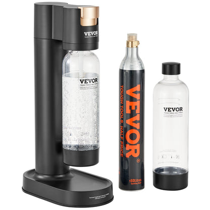 Kolsyrade vattenkokare, läskmaskin för hemkolsyra, Seltzer vattenstartsats med 2 BPA-fria 1L PET-flaskor, CO2-cylinder, kompatibel med mainstream-inskruvad 60L CO2-cylinder