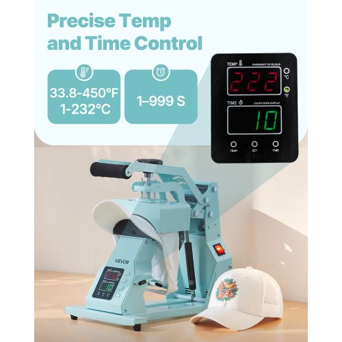 Hat heat press machine for caps Hat press with 4 plates for HTV Green | EU