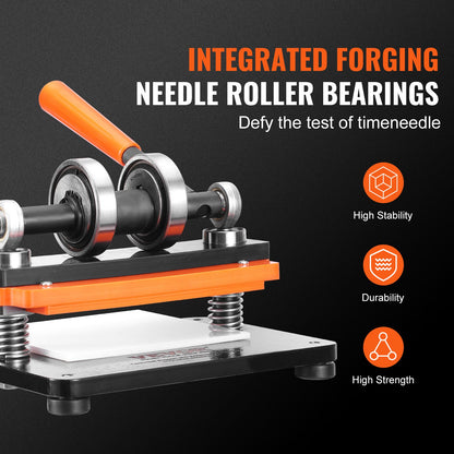 Leather Cutting Machine, 7.1 x 3.9 Inch Embossing Plate Manual Puncher, 0.47 Inch Pressure Impact Leather Embossing Machine, Double Guide Shaft Punching Machine for Various Materials