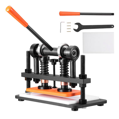 Lederschneidemaschine, 10,2 x 4,7 Zoll Prägeplatte Manueller Stanzer, 0,47 Zoll Druckschlag-Lederprägemaschine, Doppelführungswellen-Stanzmaschine für Verschiedene Materialien