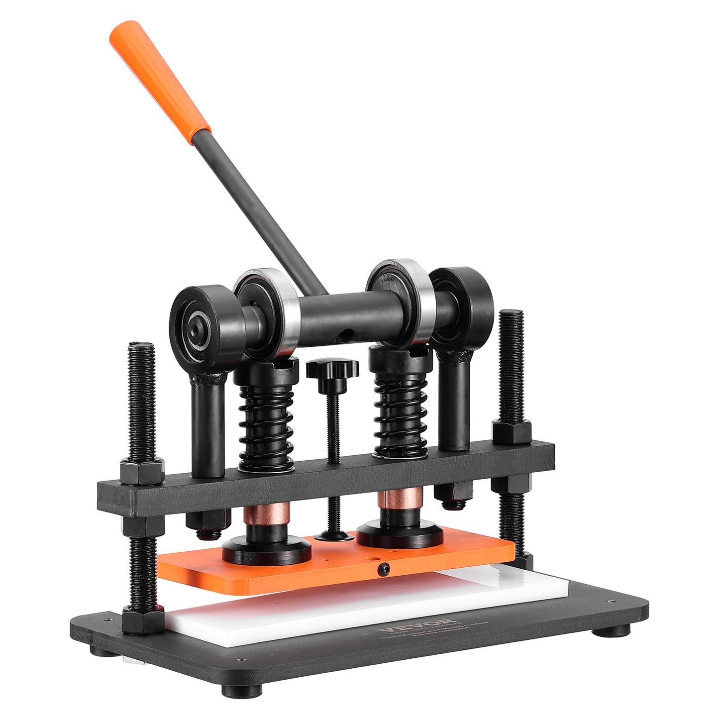 Lederschneidemaschine, 10,2 x 4,7 Zoll Prägeplatte Manueller Stanzer, 0,47 Zoll Druckschlag-Lederprägemaschine, Doppelführungswellen-Stanzmaschine für Verschiedene Materialien